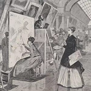 Art-Students and Copyists in the Louvre Gallery, Paris (Harpers Weekly, Vol