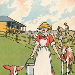 An Australian Dairy Farm, 1912. Artist: Charles Robinson