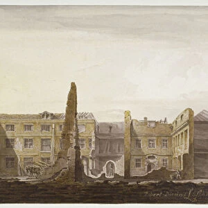 Blackwell Hall during demolition, City of London, 1819