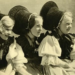 Girls in traditional costume, Vorarlberg, Austria, c1935. Creator: Unknown