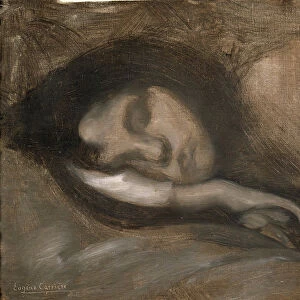 Head of a Sleeping Woman, 19th or early 20th century. Artist: Eugene Carriere