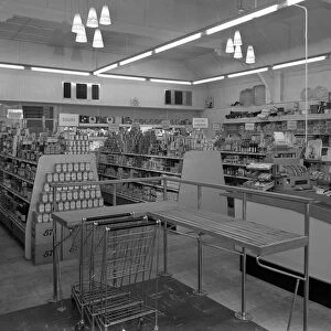Interior of the Dodworth Road Co-op, Barnsley, South Yorkshire, 1957