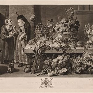The Four Markets: The Fruit Market, 1775. Creator: Richard Earlom (British, 1743-1822)