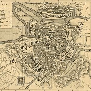 Plan of Metz and its Fortifications, c1872. Creator: R. Walker