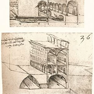 Two plans for canals in a town, c1472-c1519 (1883). Artist: Leonardo da Vinci