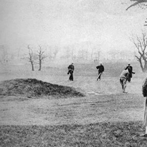 Playing golf on Tooting Bec Common, London, 1926-1927
