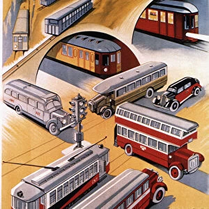 Poster advertising the urban public services, published by CNT and FAI during the