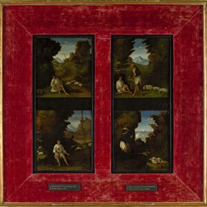 Scenes from Tebaldeos Eclogues, c. 1510. Artist: Previtali, Andrea (ca 1480-1528)