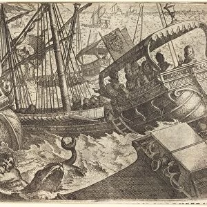 Storm off the Coast of Barcelona [recto], 1612. Creator: Jacques Callot