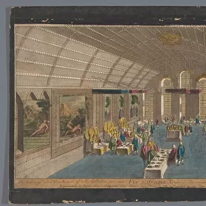 View of a room in the Romer in Frankfurt am Main with a meal for the emperor... Creator: Anon