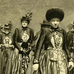 Women in traditional costume, Schruns, Vorarlberg, Austria, c1935. Creator: Unknown