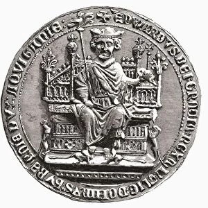 Great Seal Of Edward I, 1239 To 1307. Aka Edward Longshanks And The Hammer Of The Scots. King Of England. From The Book Short History Of The English People By J. R. Green, Published London 1893