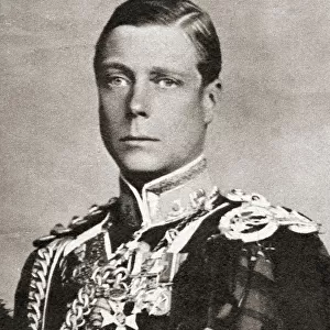 The Prince of Wales in 1935. Later Edward VIII, Edward Albert Christian George Andrew Patrick David; later The Duke of Windsor, 1894 to 1972. King of the United Kingdom and the Dominions of the British Commonwealth, and Emperor of India, from 20 January 1936 until his abdication 11 December 1936