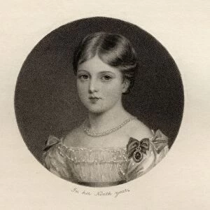 Princess Alexandrina Victoria Of Saxe-Coburg 1819 To 1901 Later Queen Victoria Aged 9 Engraved By T Woolnoth After A Stewart From The Book National Portrait Gallery Volume Iv Published C 1835