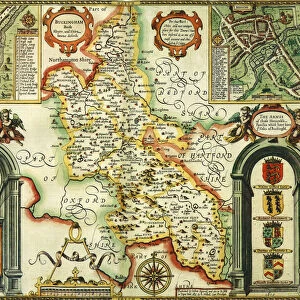 Buckinghamshire Historical John Speed 1610 Map