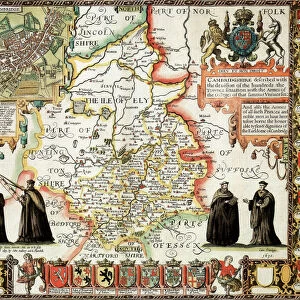Cambridgeshire Historical John Speed 1610 Map
