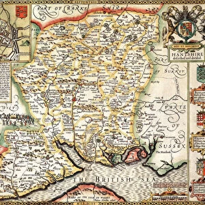Hampshire Historical John Speed 1610 Map