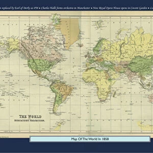 Historical World Events map 1858 UK version