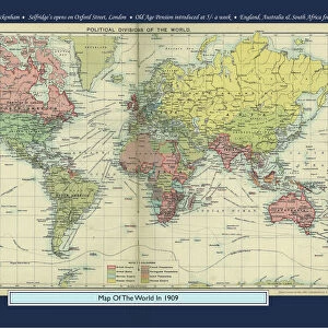 Historical World Events map 1909 UK version