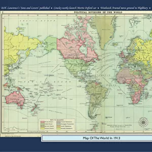 Historical World Events map 1913 UK version