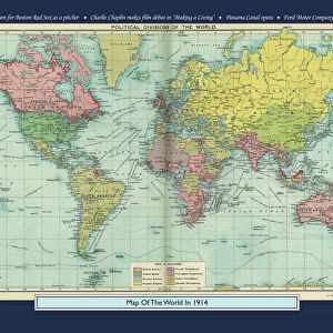 Historical World Events map 1914 US version