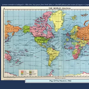 Historical World Events map 1943 US version