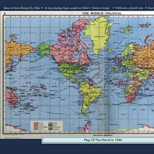 Historical World Events map 1944 US version