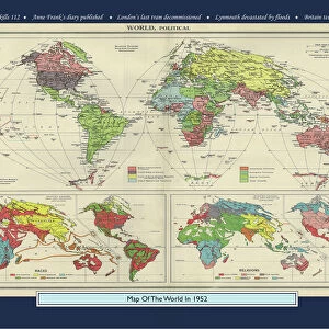 Historical World Events map 1952 UK version