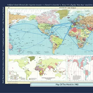 Historical World Events map 1982 UK version