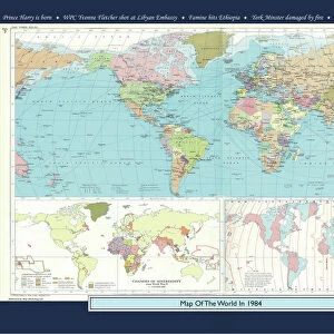 Historical World Events map 1984 UK version