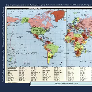 Historical World Events map 1988 US version