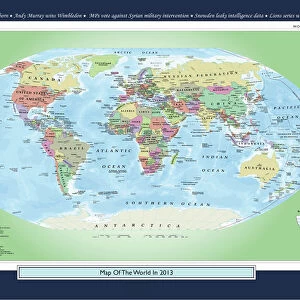 Historical World Events map 2013 UK version