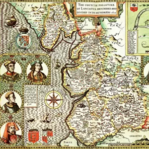 Lancashire Historical John Speed 1610 Map