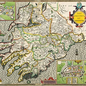 Munster Historical John Speed 1610 Map