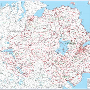 Postcode Sector Map sheet 36 Northern Ireland