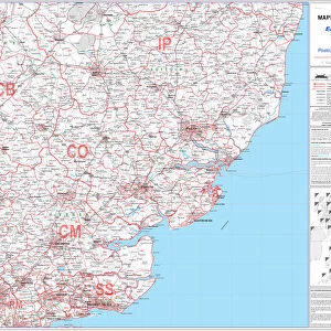 Postcode Sector Map sheet 9 East Anglia (South)