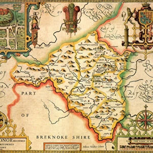 Radnorshire Historical John Speed 1610 Map