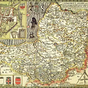 Somerset Historical John Speed 1610 Map
