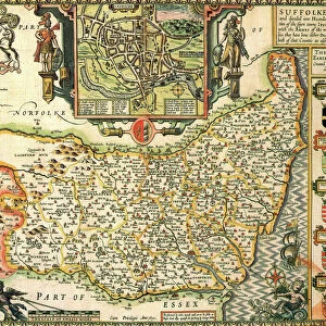 Suffolk Historical John Speed 1610 Map