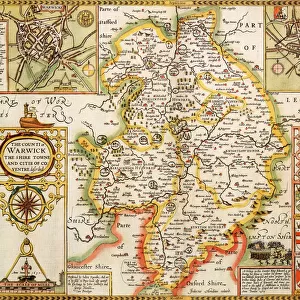 Warwickshire Historical John Speed 1610 Map
