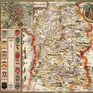 Wiltshire Historical John Speed 1610 Map