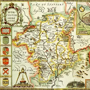 Worcestershire Historical John Speed 1610 Map