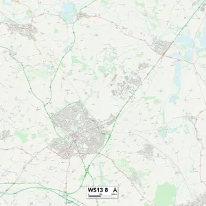 WS13 8 Postcode Sector Print Map