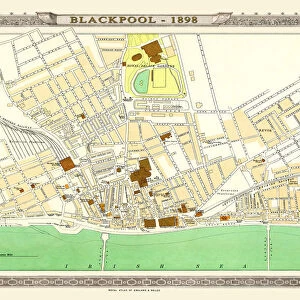 Old Map of Blackpool 1898 from the Royal Atlas by Bartholomew