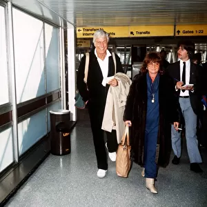 Actor Dick Van Dyke with his girlfriend Michelle Marvin on arrival at L. A. P