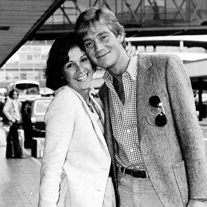 Anthony Andrews Actor with his wife Georgina at the airport June 1981