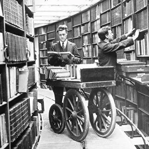 The British Museum Library March 1927. This giant vehicle is used to convey