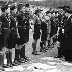 Inspection of Sea Scouts by Commander W. L. Rosseter of the Royal Navy at Paignton