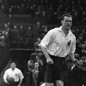 Nat Lofthouse of Bolton Wanderers and England running on to the pitch Circa 1955