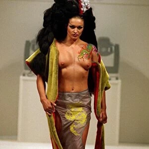 Nikki Diamond former Gladiator Scorpio modelling Michiko Koshino design London